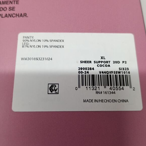 Silk Impressions Pantyhose 2 Pack XL Cocoa 20 Denier Light Support Sheer - Picture 4 of 4